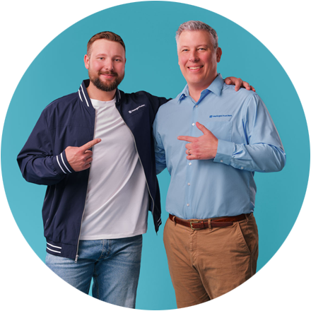 Cal Raleigh posing with Washington Trust banker