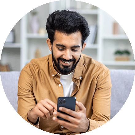 Indian man using a mobile phone