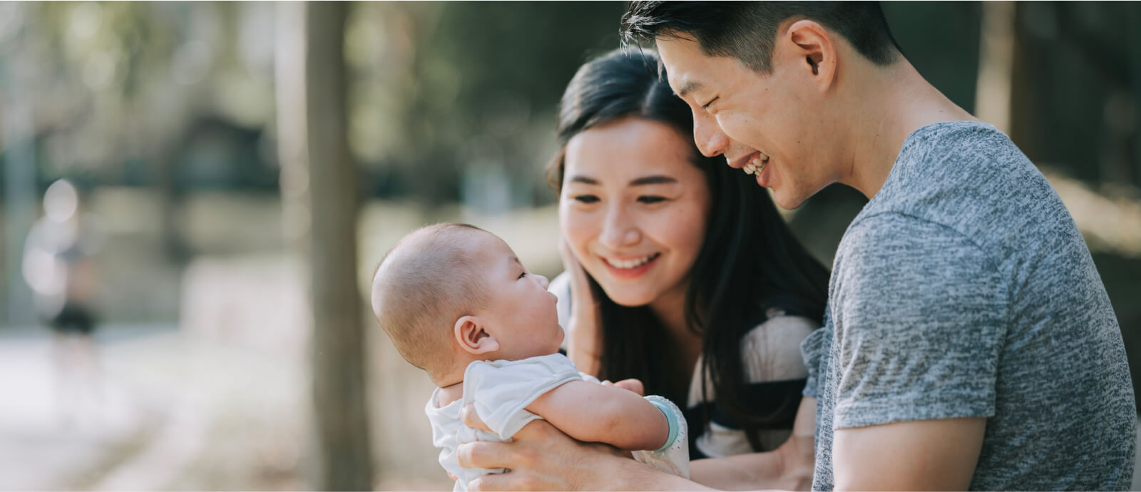 young family of three