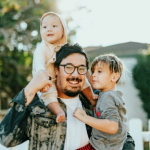 father with two kids