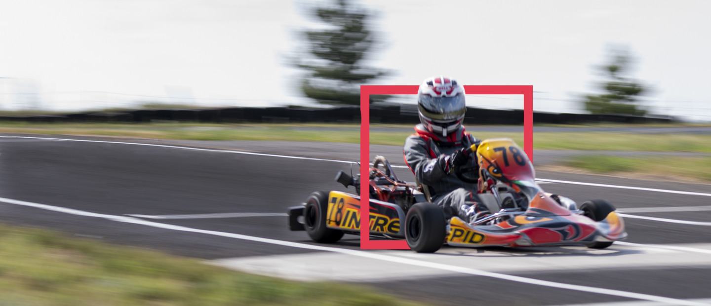 Go Kart Racer with Square Illustration