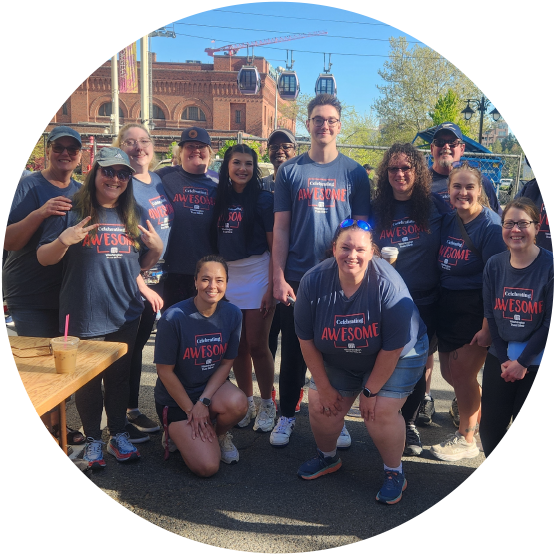 Washington Trust Bank employees volunteering in Bloomsday 2026 in Spokane, Washington.